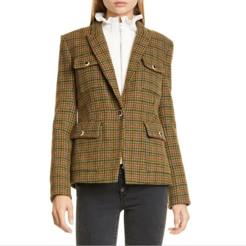 New Veronica Beard 100% Wool Houndstooth Blazer 6